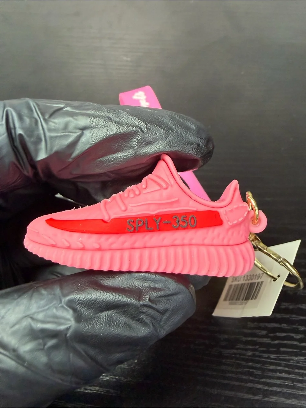 Pink Sneaker Keychain With Strap
